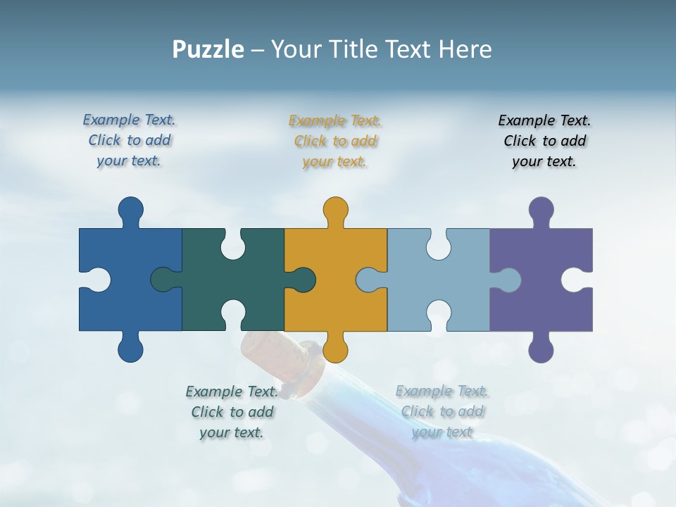 A Blue Bottle With A Cork In The Water PowerPoint Template