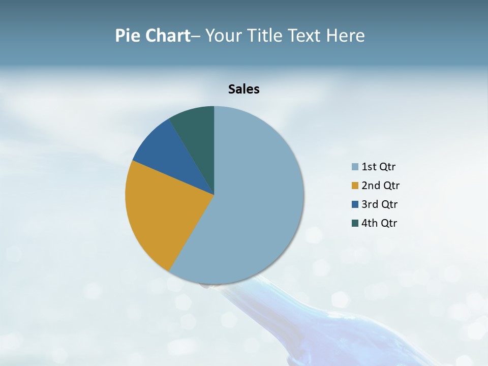 A Blue Bottle With A Cork In The Water PowerPoint Template