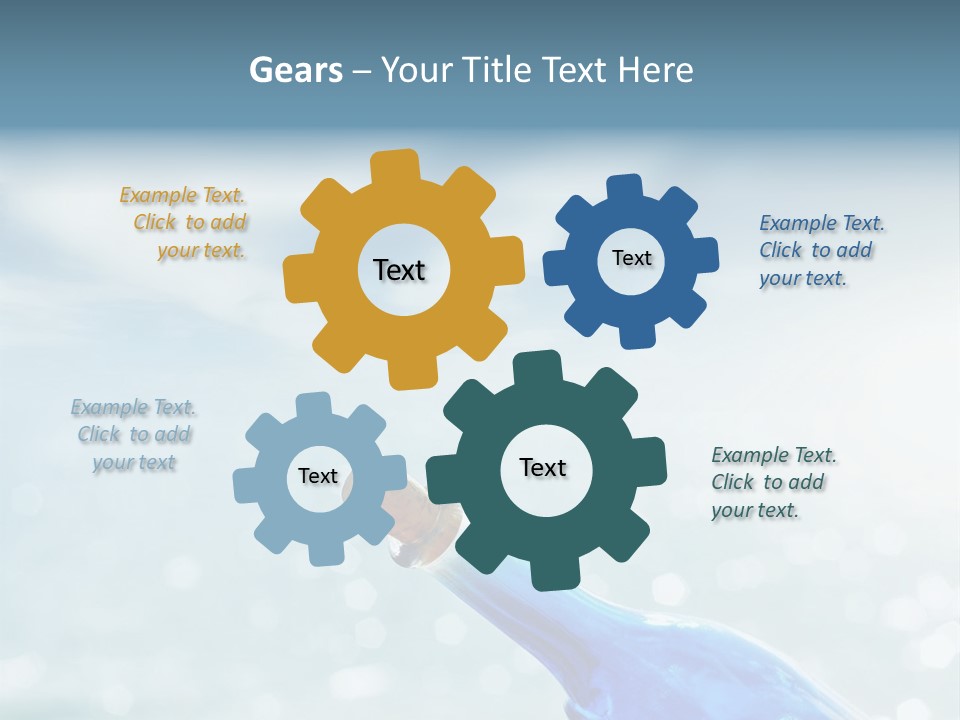 A Blue Bottle With A Cork In The Water PowerPoint Template