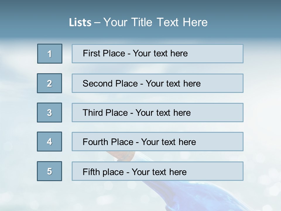 A Blue Bottle With A Cork In The Water PowerPoint Template
