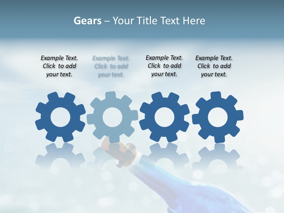 A Blue Bottle With A Cork In The Water PowerPoint Template