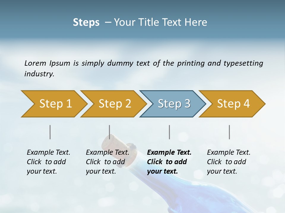 A Blue Bottle With A Cork In The Water PowerPoint Template