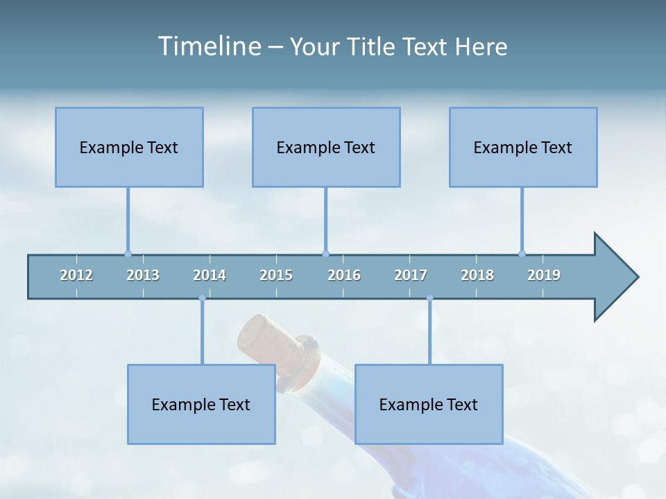 A Blue Bottle With A Cork In The Water PowerPoint Template