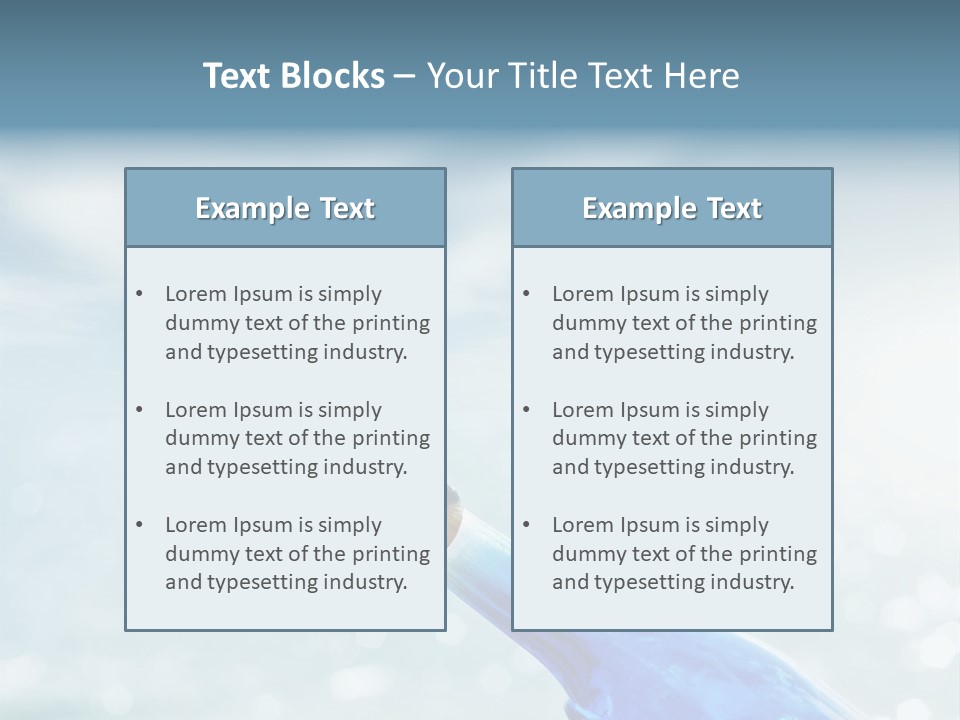 A Blue Bottle With A Cork In The Water PowerPoint Template