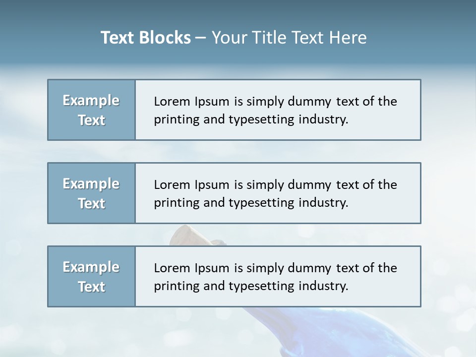 A Blue Bottle With A Cork In The Water PowerPoint Template