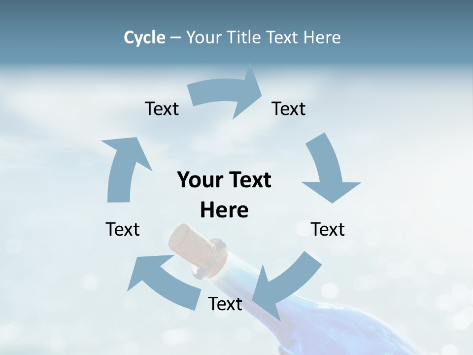 A Blue Bottle With A Cork In The Water PowerPoint Template