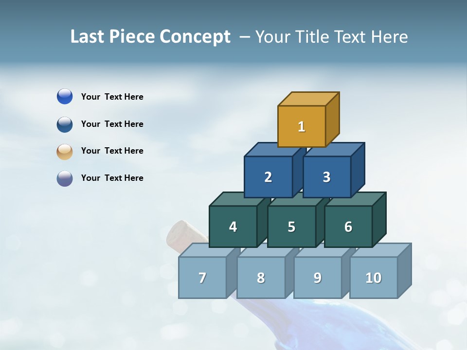 A Blue Bottle With A Cork In The Water PowerPoint Template