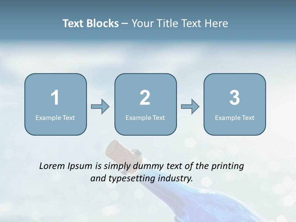 A Blue Bottle With A Cork In The Water PowerPoint Template