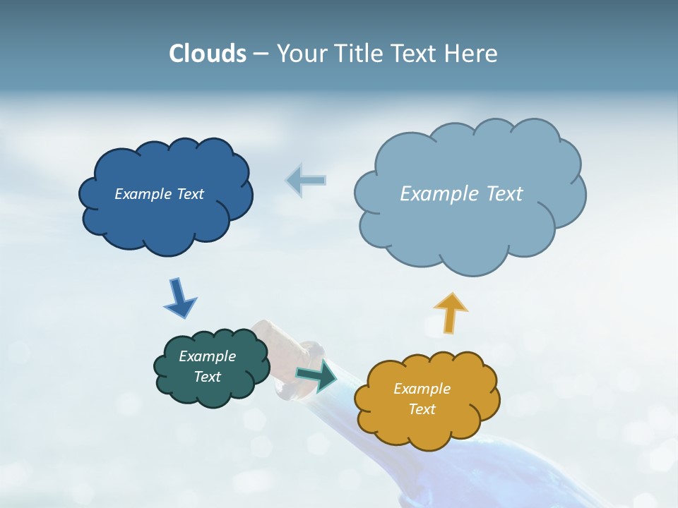 A Blue Bottle With A Cork In The Water PowerPoint Template