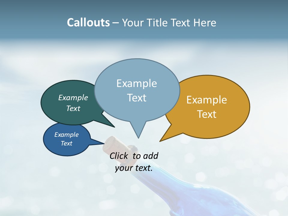 A Blue Bottle With A Cork In The Water PowerPoint Template