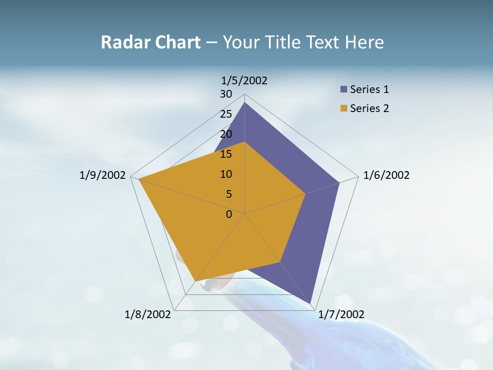 A Blue Bottle With A Cork In The Water PowerPoint Template