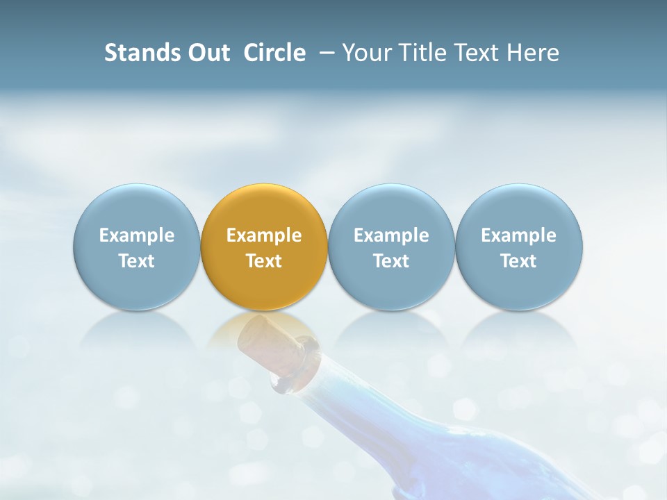 A Blue Bottle With A Cork In The Water PowerPoint Template