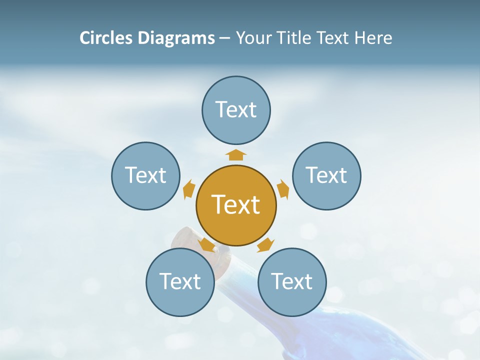 A Blue Bottle With A Cork In The Water PowerPoint Template