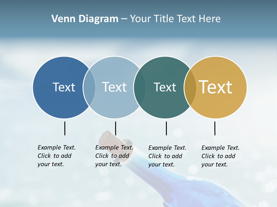 A Blue Bottle With A Cork In The Water PowerPoint Template