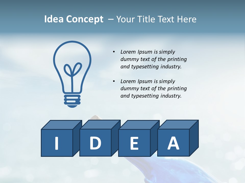 A Blue Bottle With A Cork In The Water PowerPoint Template