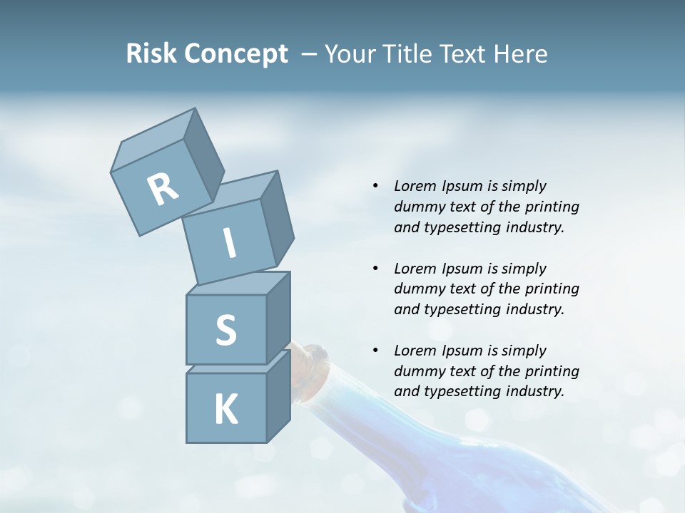 A Blue Bottle With A Cork In The Water PowerPoint Template