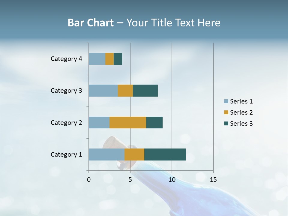 A Blue Bottle With A Cork In The Water PowerPoint Template