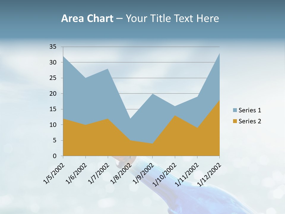 A Blue Bottle With A Cork In The Water PowerPoint Template