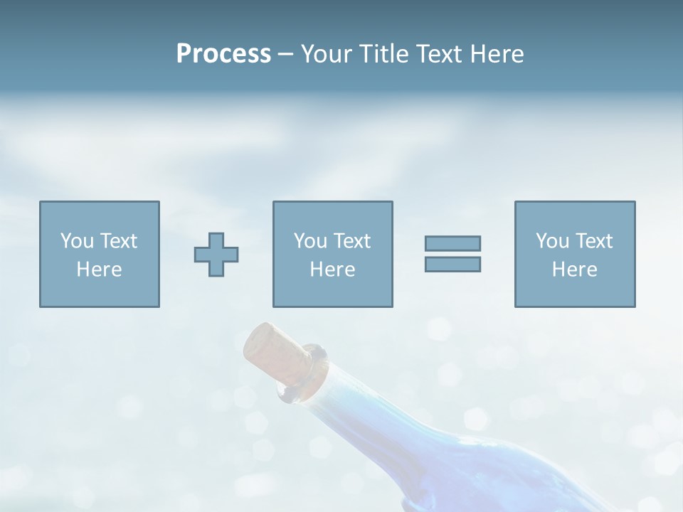 A Blue Bottle With A Cork In The Water PowerPoint Template