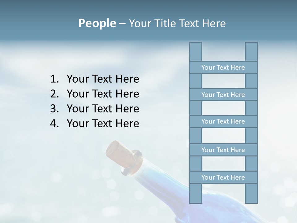 A Blue Bottle With A Cork In The Water PowerPoint Template