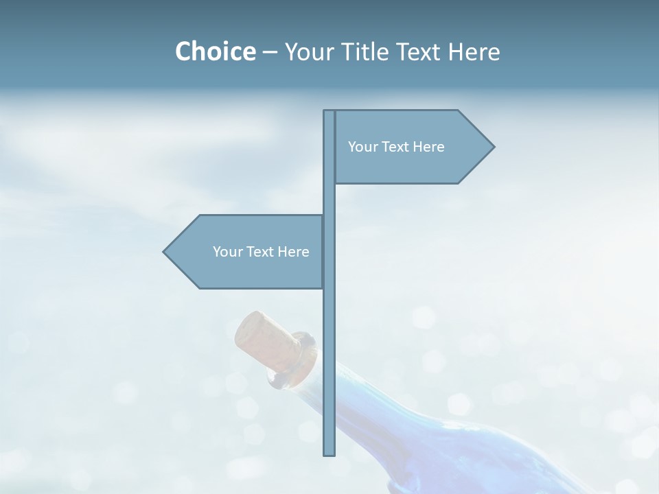A Blue Bottle With A Cork In The Water PowerPoint Template