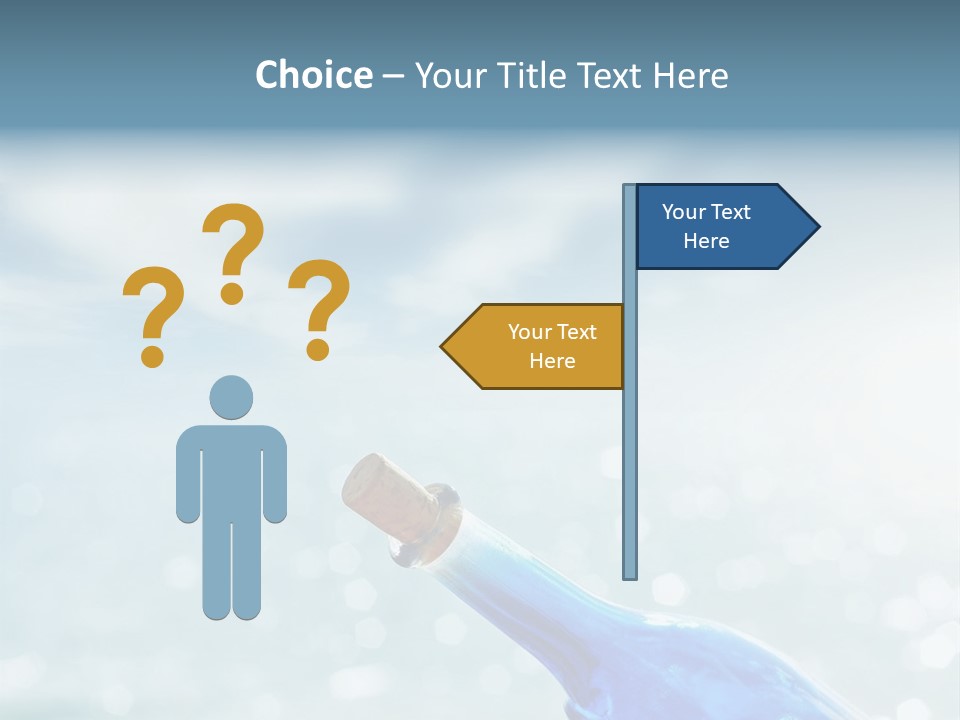 A Blue Bottle With A Cork In The Water PowerPoint Template