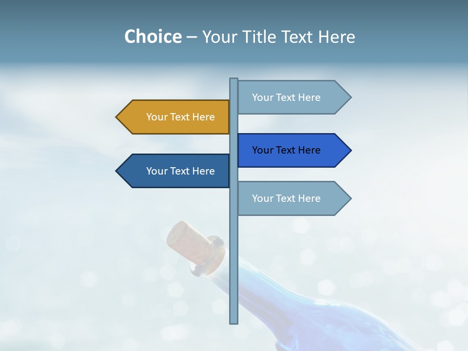 A Blue Bottle With A Cork In The Water PowerPoint Template