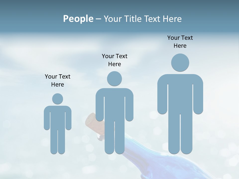 A Blue Bottle With A Cork In The Water PowerPoint Template