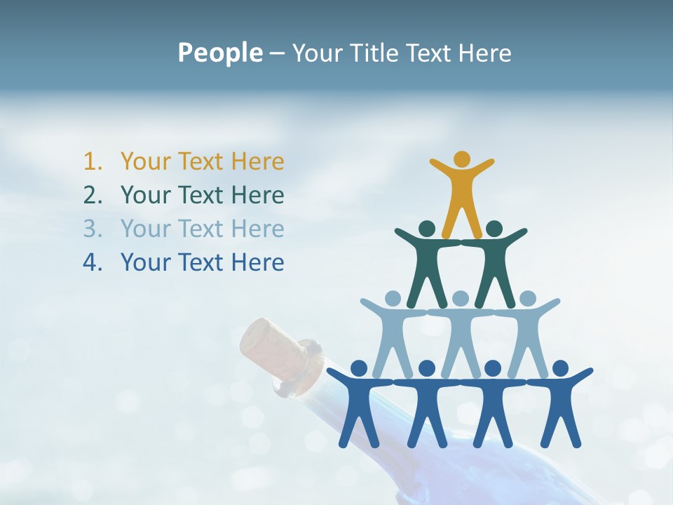 A Blue Bottle With A Cork In The Water PowerPoint Template