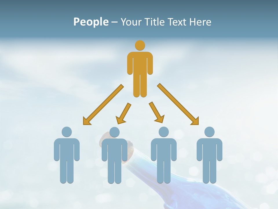 A Blue Bottle With A Cork In The Water PowerPoint Template