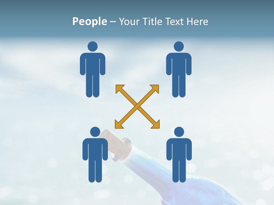 A Blue Bottle With A Cork In The Water PowerPoint Template