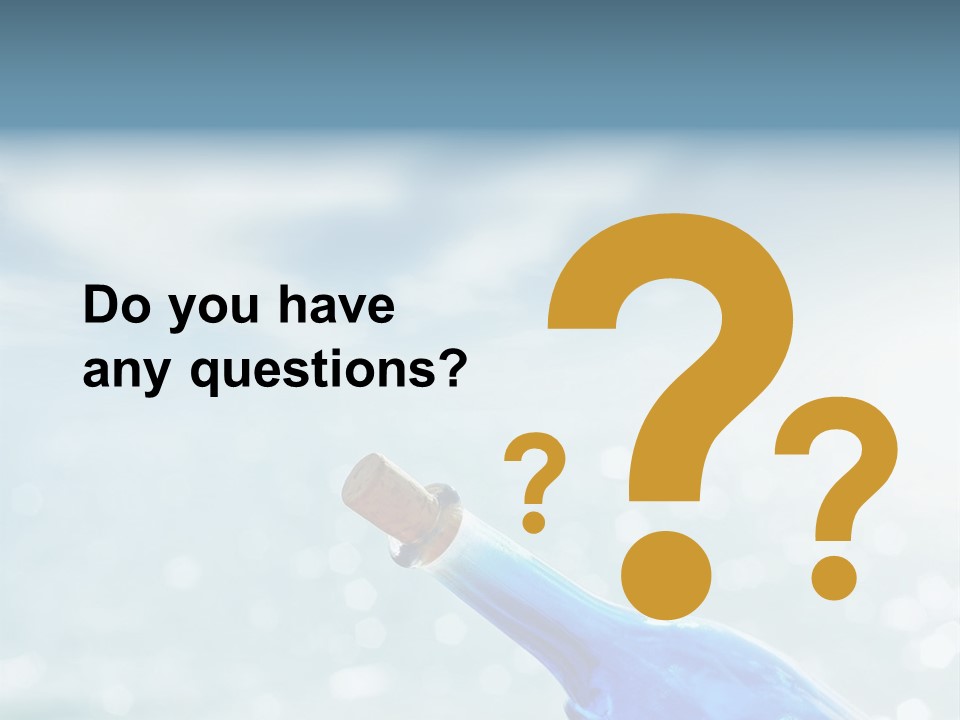 A Blue Bottle With A Cork In The Water PowerPoint Template