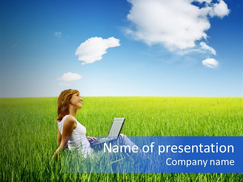 Dreaming Girl Outdoor PowerPoint Template