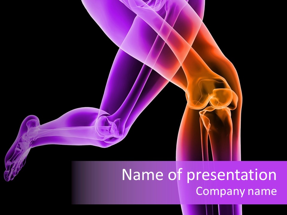 A 3D Image Of A Person's Leg With The Word Name Of Presentation On PowerPoint Template