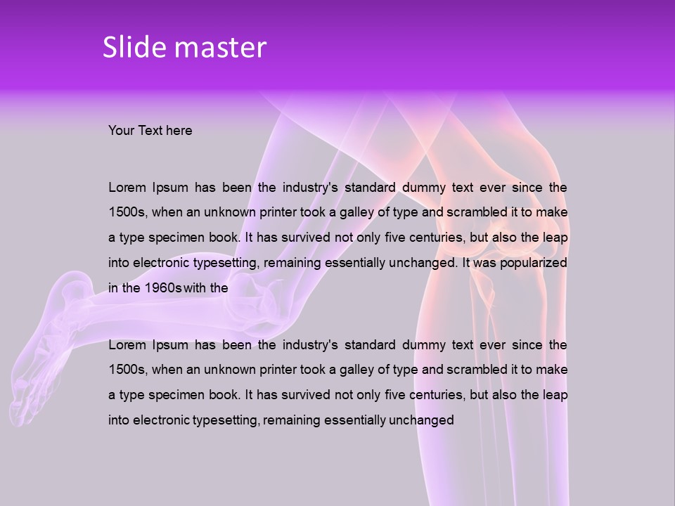 A 3D Image Of A Person's Leg With The Word Name Of Presentation On PowerPoint Template