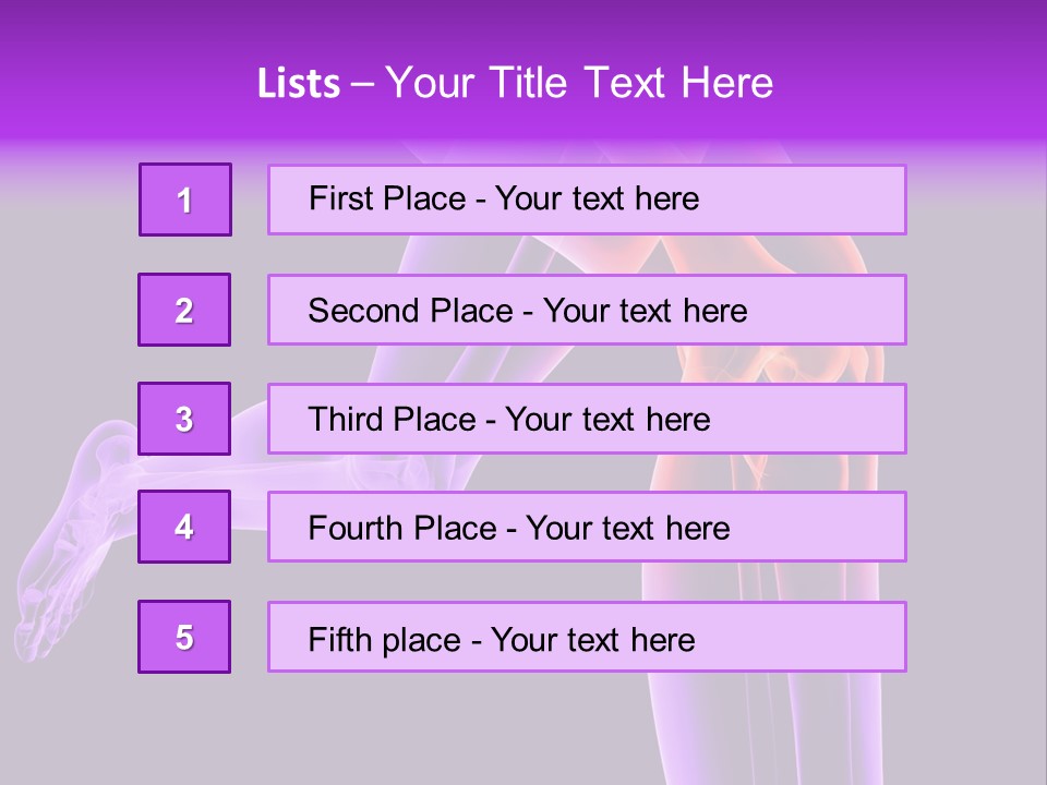A 3D Image Of A Person's Leg With The Word Name Of Presentation On PowerPoint Template