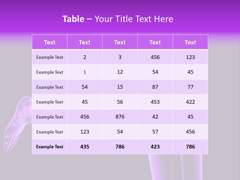 A 3D Image Of A Person's Leg With The Word Name Of Presentation On PowerPoint Template