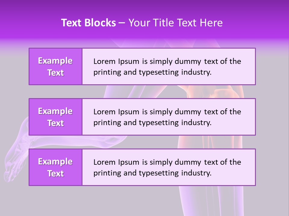 A 3D Image Of A Person's Leg With The Word Name Of Presentation On PowerPoint Template