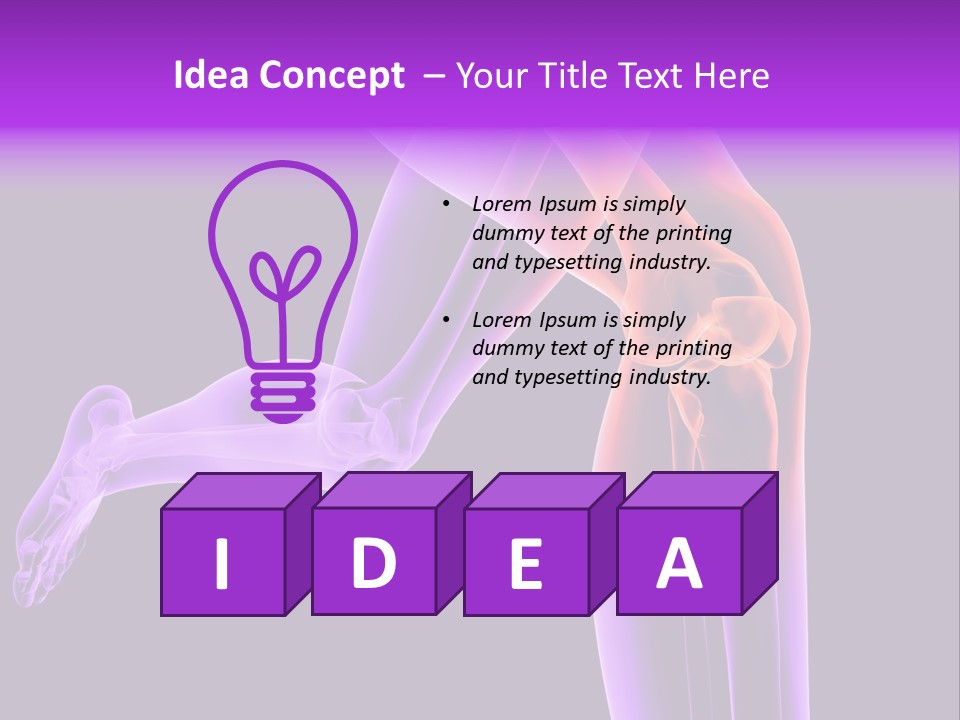 A 3D Image Of A Person's Leg With The Word Name Of Presentation On PowerPoint Template