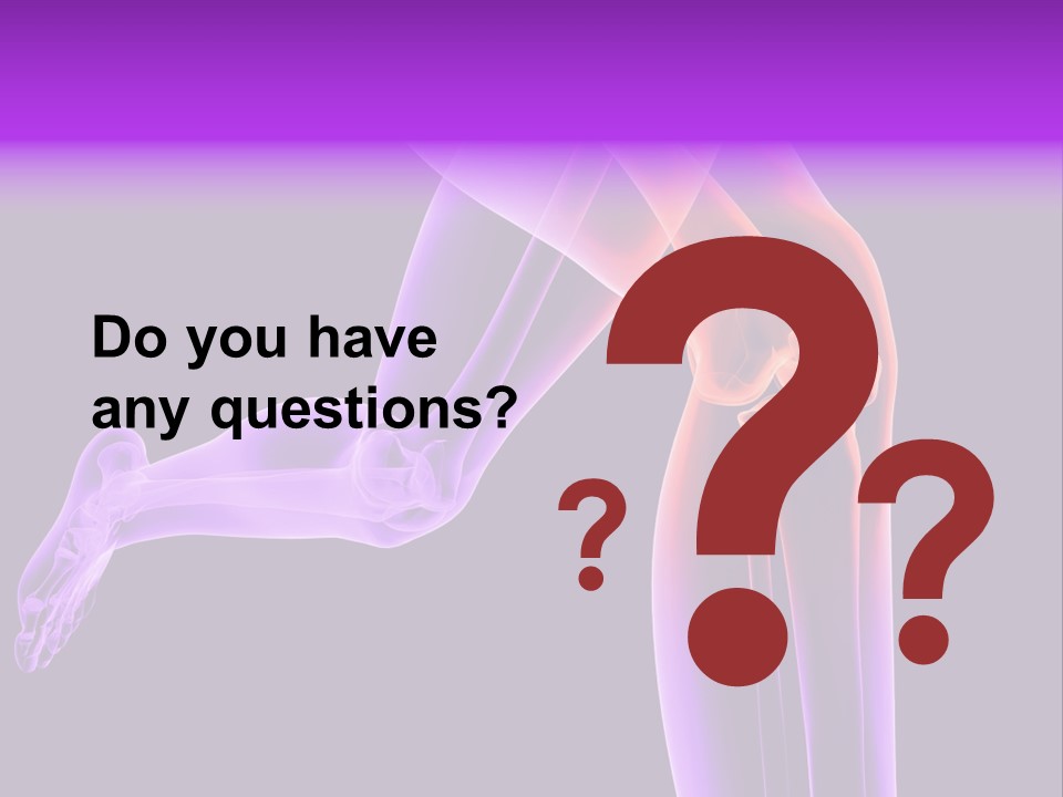 A 3D Image Of A Person's Leg With The Word Name Of Presentation On PowerPoint Template