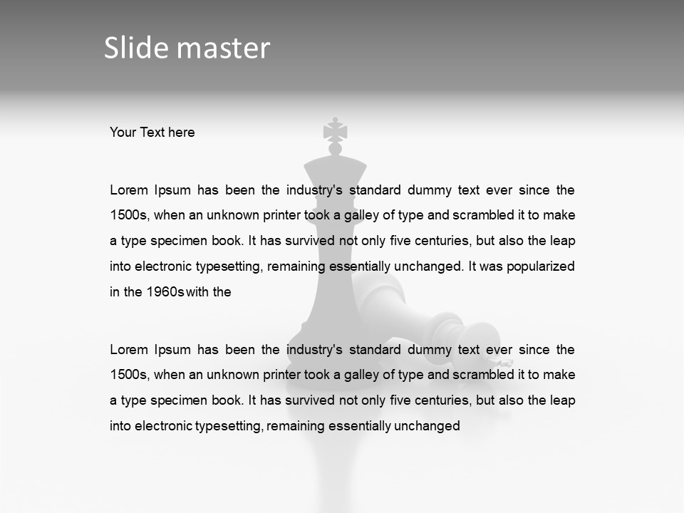 A Black And White Chess Piece On A White Surface PowerPoint Template