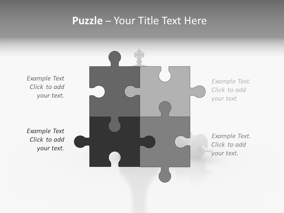 A Black And White Chess Piece On A White Surface PowerPoint Template