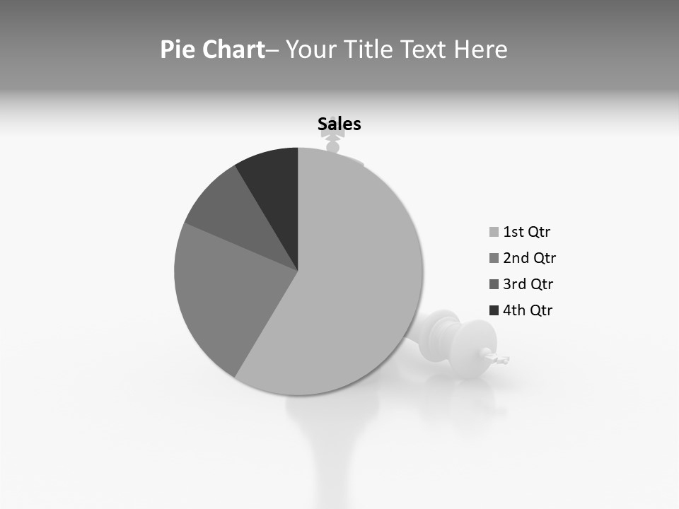 A Black And White Chess Piece On A White Surface PowerPoint Template