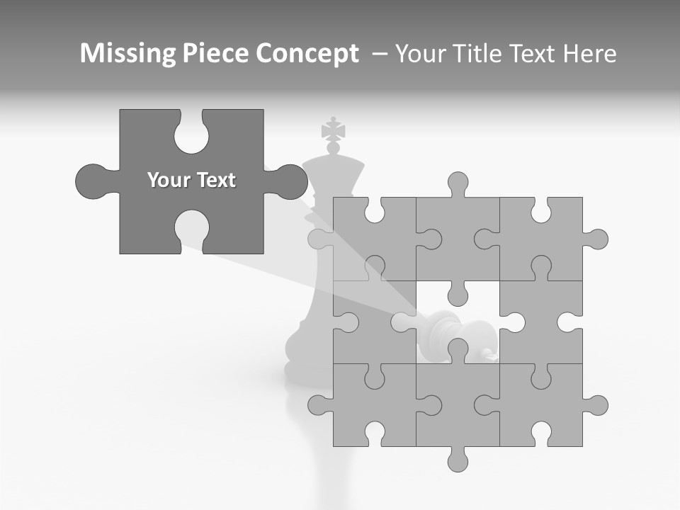 A Black And White Chess Piece On A White Surface PowerPoint Template