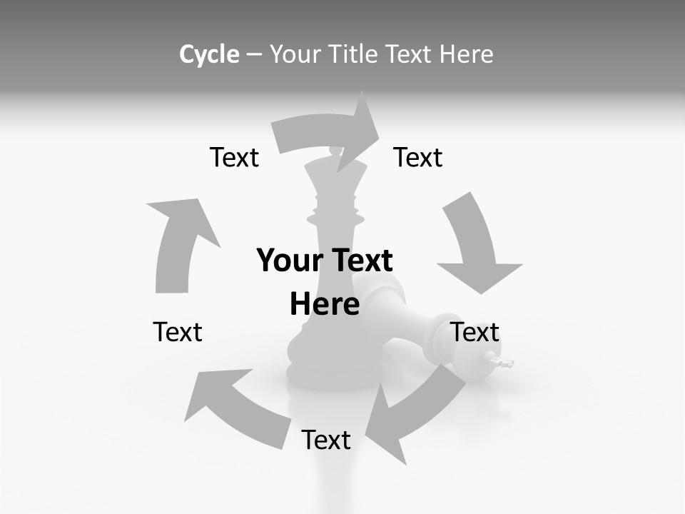 A Black And White Chess Piece On A White Surface PowerPoint Template