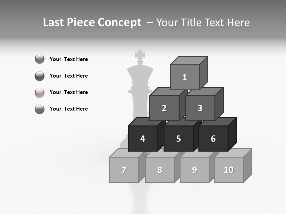 A Black And White Chess Piece On A White Surface PowerPoint Template