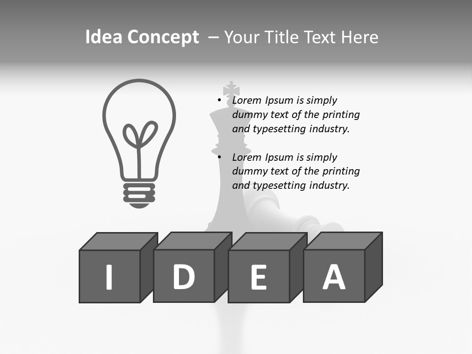 A Black And White Chess Piece On A White Surface PowerPoint Template