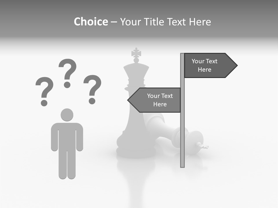 A Black And White Chess Piece On A White Surface PowerPoint Template