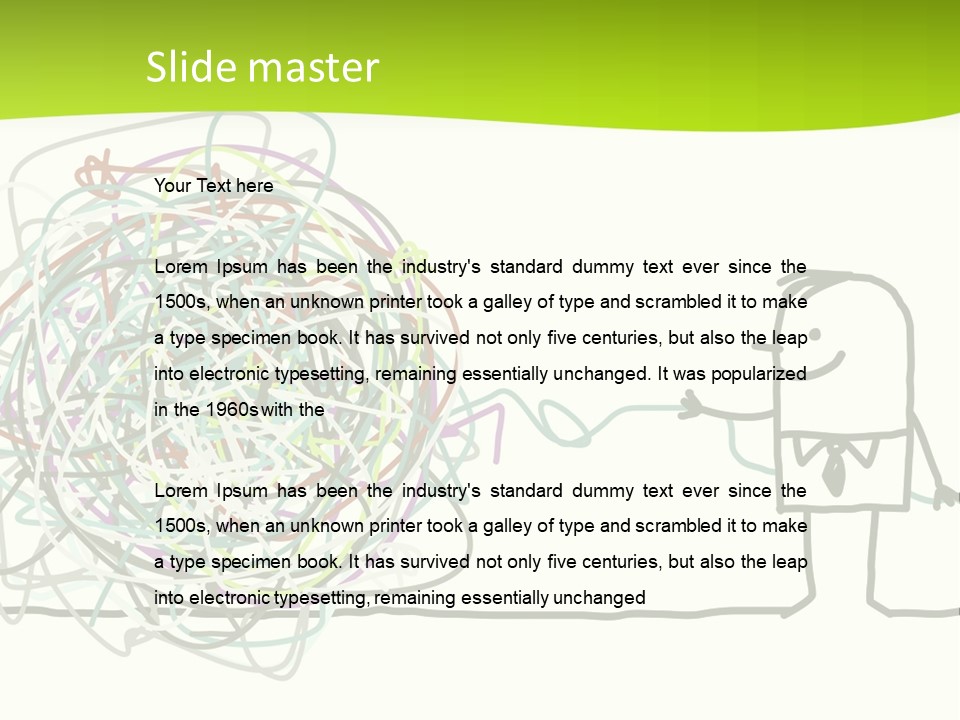 A Man Is Trying To Pull Up A Ball Of String PowerPoint Template