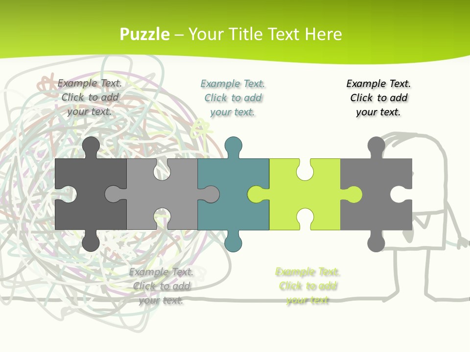 A Man Is Trying To Pull Up A Ball Of String PowerPoint Template